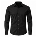 Tailored Cotton Dress Shirt – Black | TRUVERKHEY