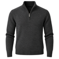 Merino Wool Quarter-Zip Sweater – Dark Charcoal | TRUVERKHEY