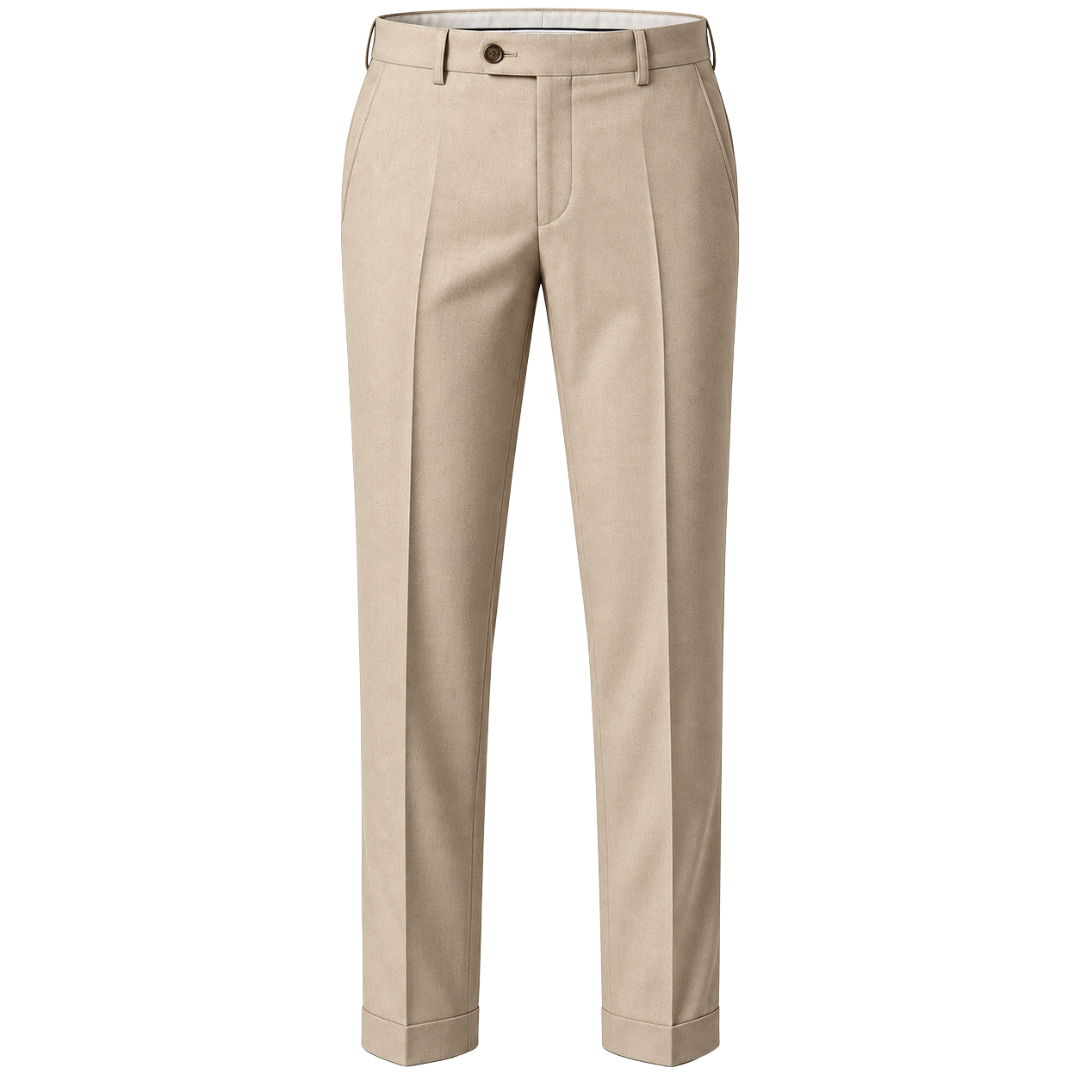 Tailored Wool Blend Dress Trousers – Sand Beige | TRUVERKHEY