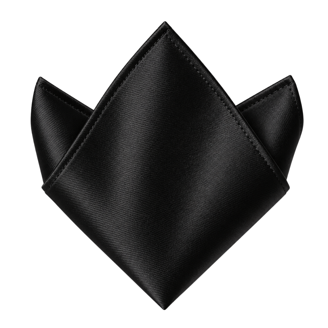 Pure Silk Pocket Square – Midnight Black | TRUVERKHEY